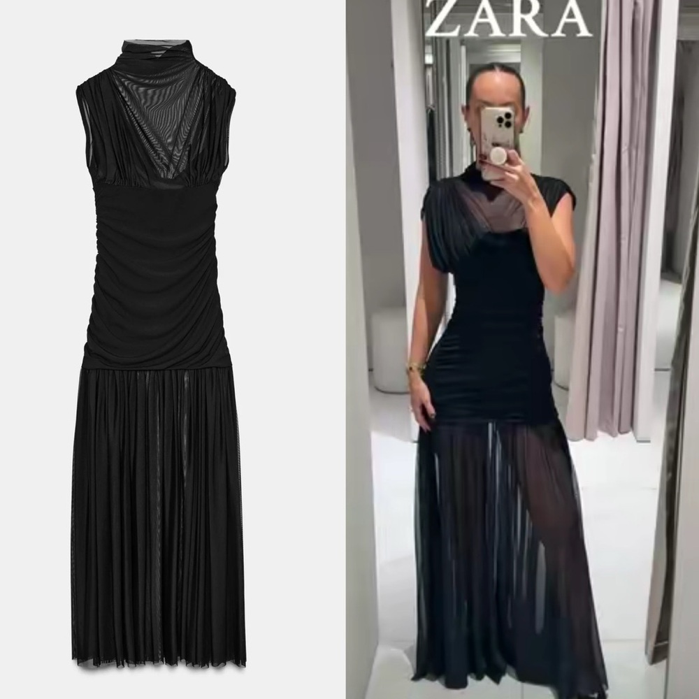 ZARA COMBINATION TULLE DRESS